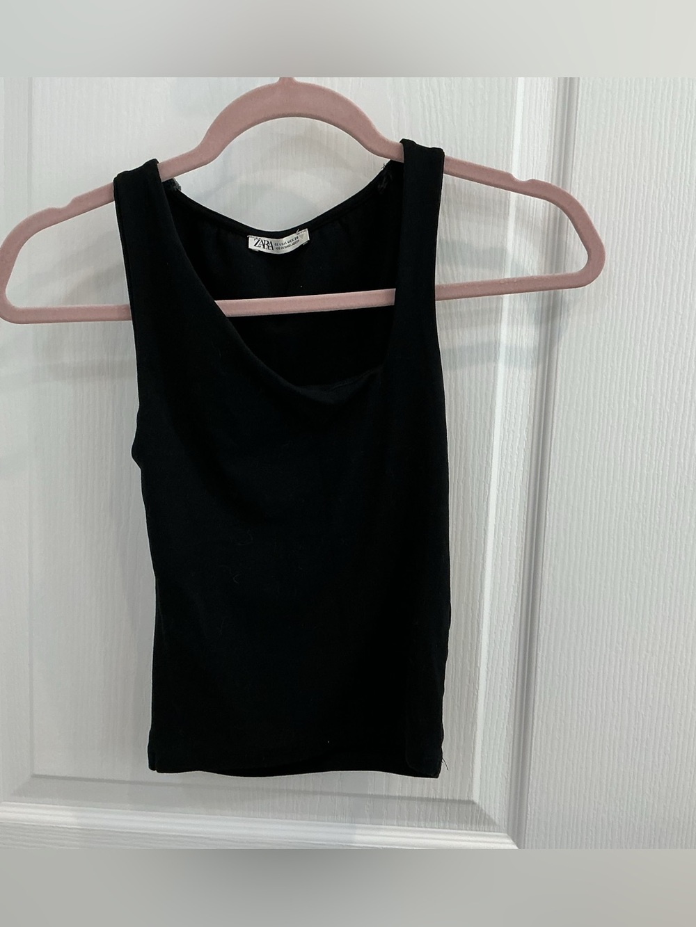 Zara Black Ribbed Tank Top